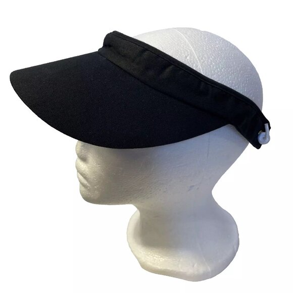 Tropical Trends Solid Black Golf Visor Sun Hat Twisted Cord - Picture 1 of 9